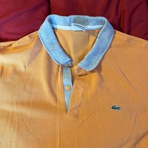 Lacoste Polo! Orange/Blue/Gray/. Size L.